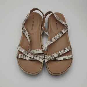 Lucky Brand Womens Darli Leather Strappy Espadrilles